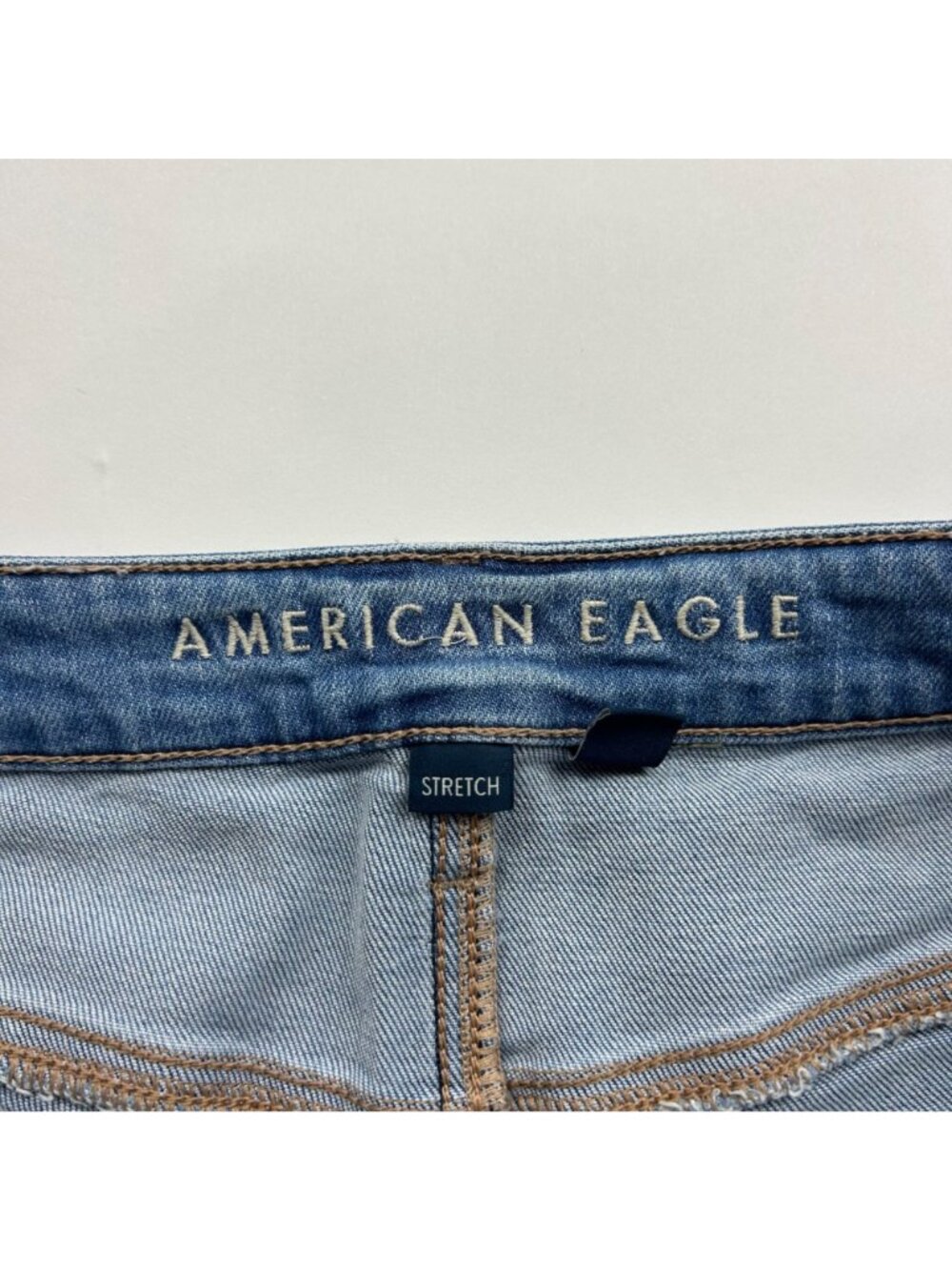 SHORT American Eagle Stretch Denim High Rise Baggy Cargo Jeans 10S - Picture 3 of 7